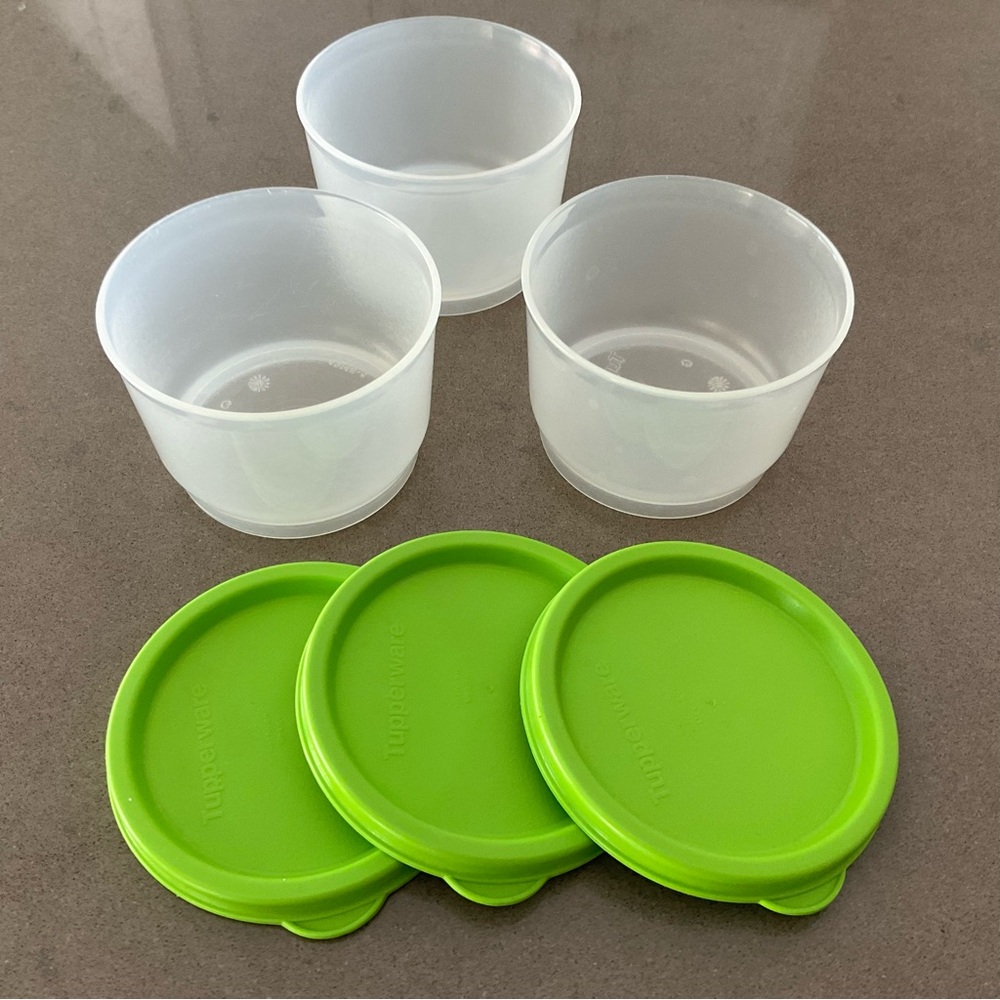 Vintage Tupperware Snack-sized Storage Cups - Set of 3